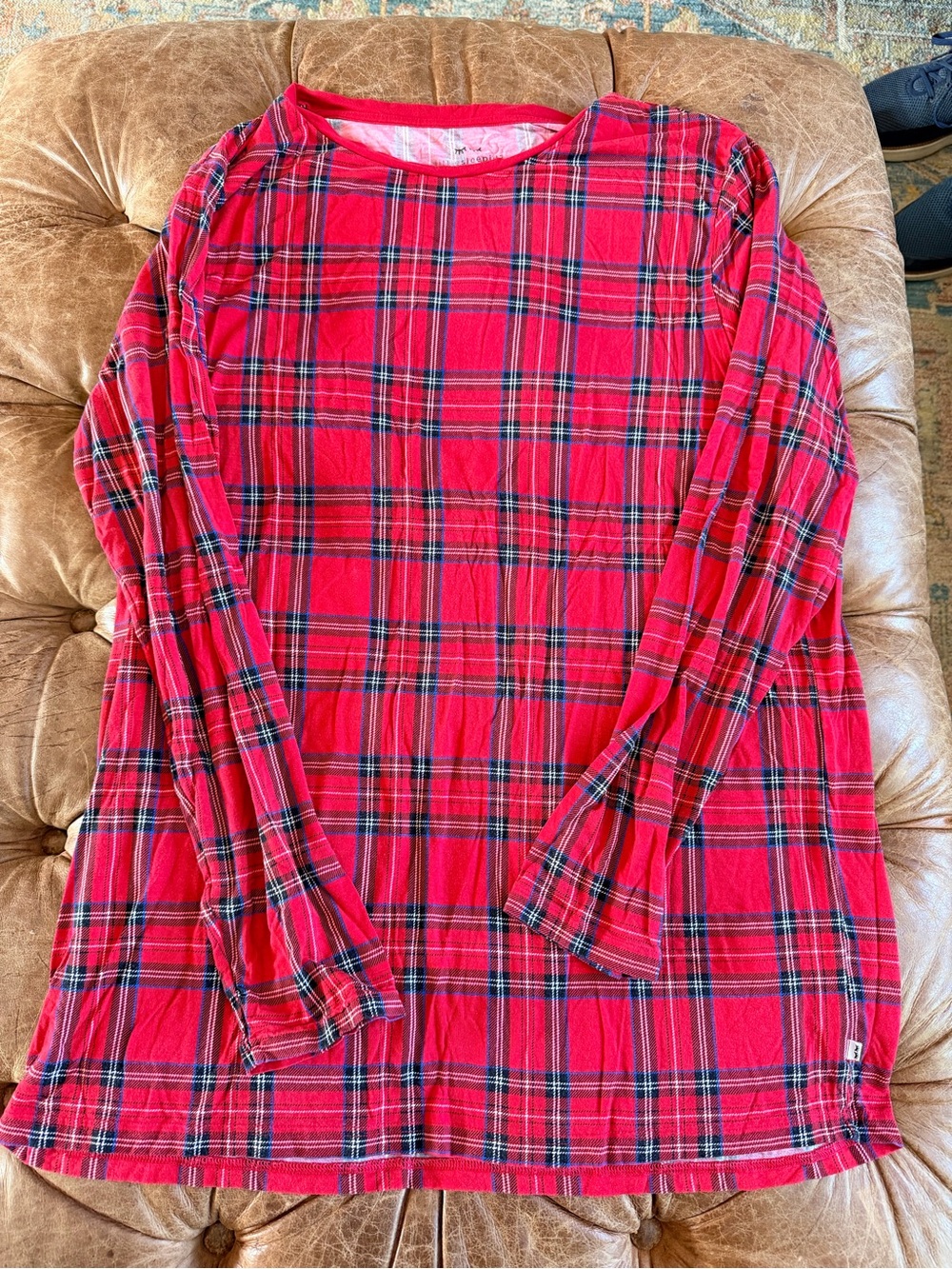 Little Sleepies Sleep Shirt Nightgown Women’s XXL Red Tartan Plaid Bamboo